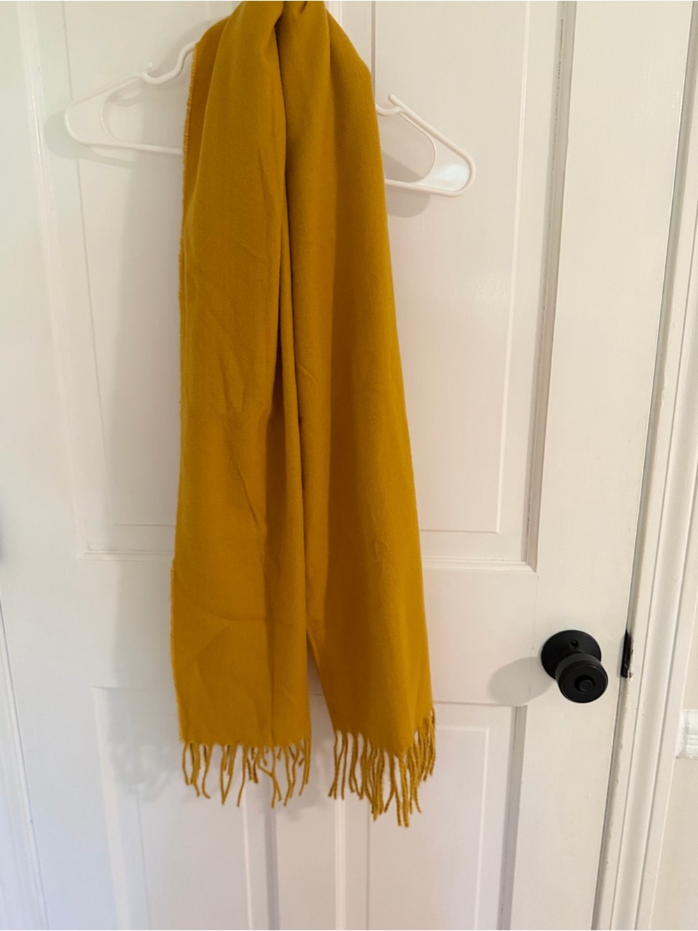Mustard Yellow Fringe Scarf